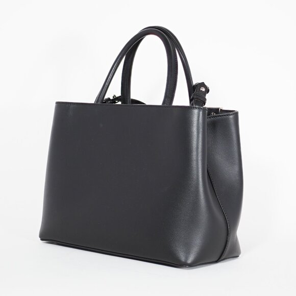 Fendi Petite 2Jours Black Leather Tote with Multicolor Dolce Studs - Picture 6 of 15